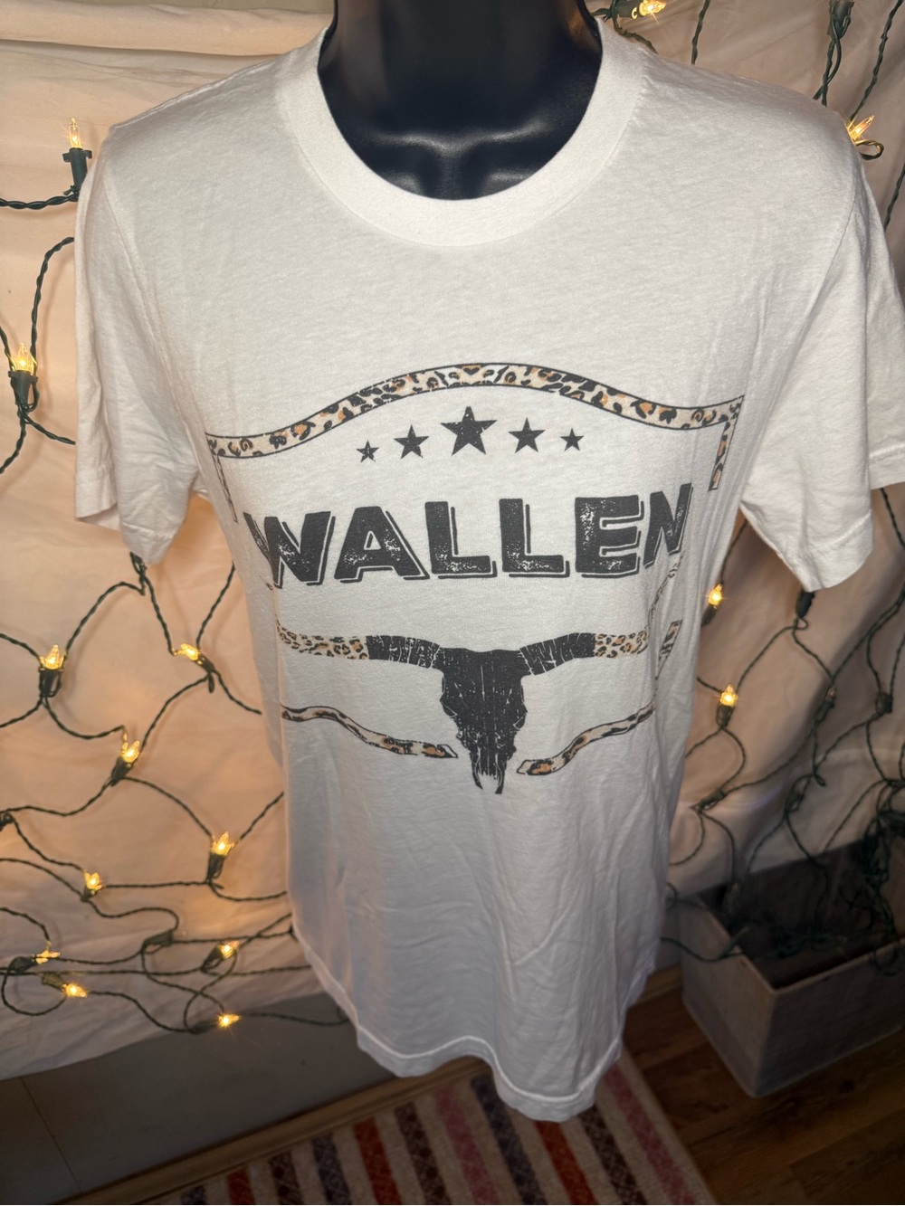 🎸 Morgan Wallen Western Longhorn Graphic Tee – Leopard Accent Size Small